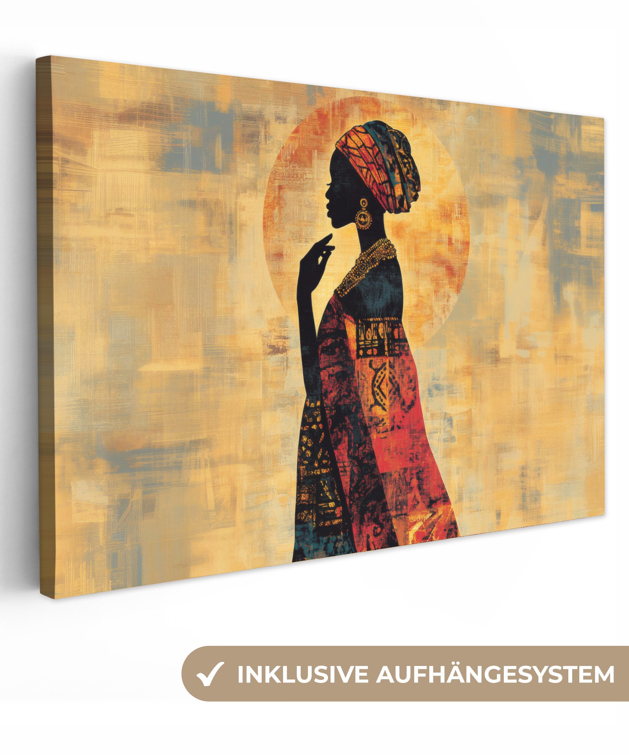 OneMillionCanvasses® Leinwandbild Frau - Scherenschnitt - Muster - Verschnö günstig online kaufen