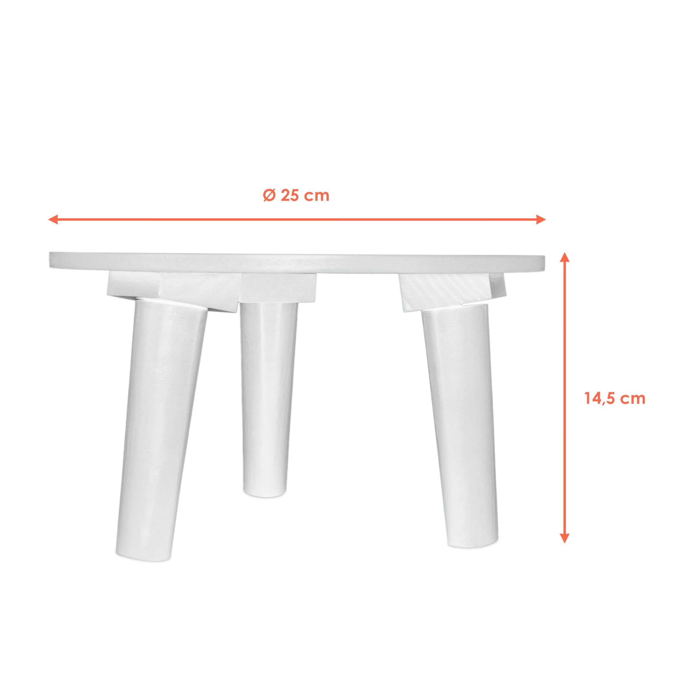Spetebo Blumenhocker aus Holz rund 25 cm Holz Pflanzenhocker mit 3 Füßen (Artikel, 1 St., Stück), stabiler Stand auf 3 Füßen