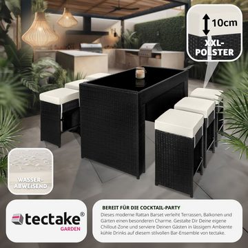 tectake Sitzgruppe Ibiza, (Set, 7-tlg), Tisch- und Stuhl Set