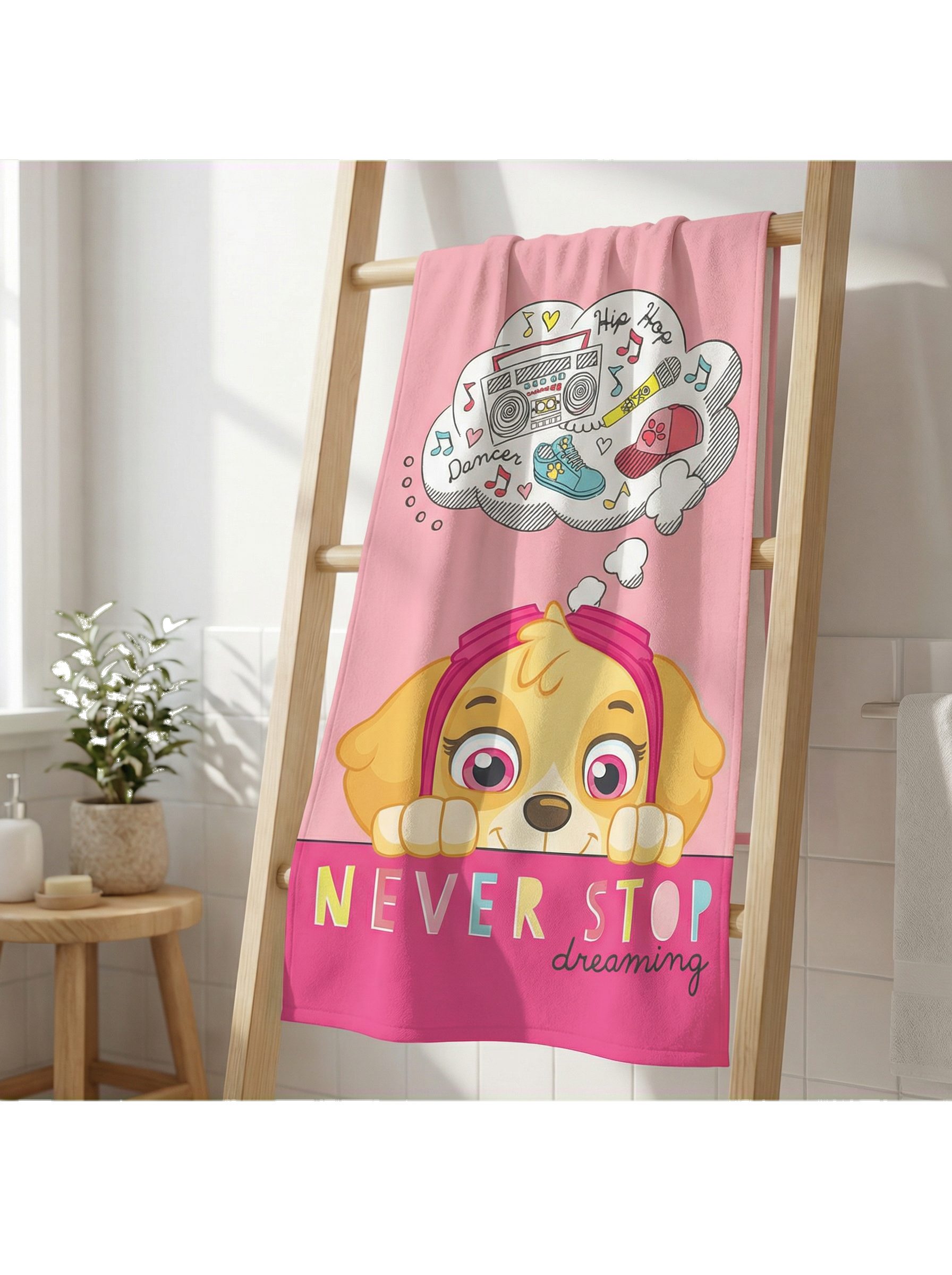 PAW PATROL Strandtuch Paw Patrol Skye Mädchen Mikrofaser Strandtuch Badetuch 70x140 cm