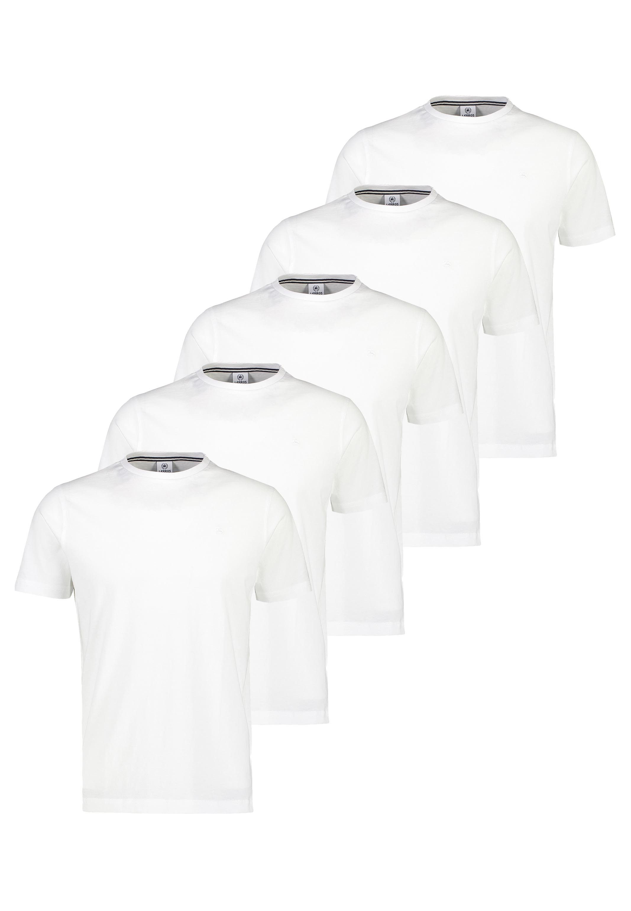 LERROS T-Shirt 5er Pack Basic (Spar-Set, 5-tlg) T-Shirt - Baumwolle - Atmungsaktiv - Angenehmes weiches Material