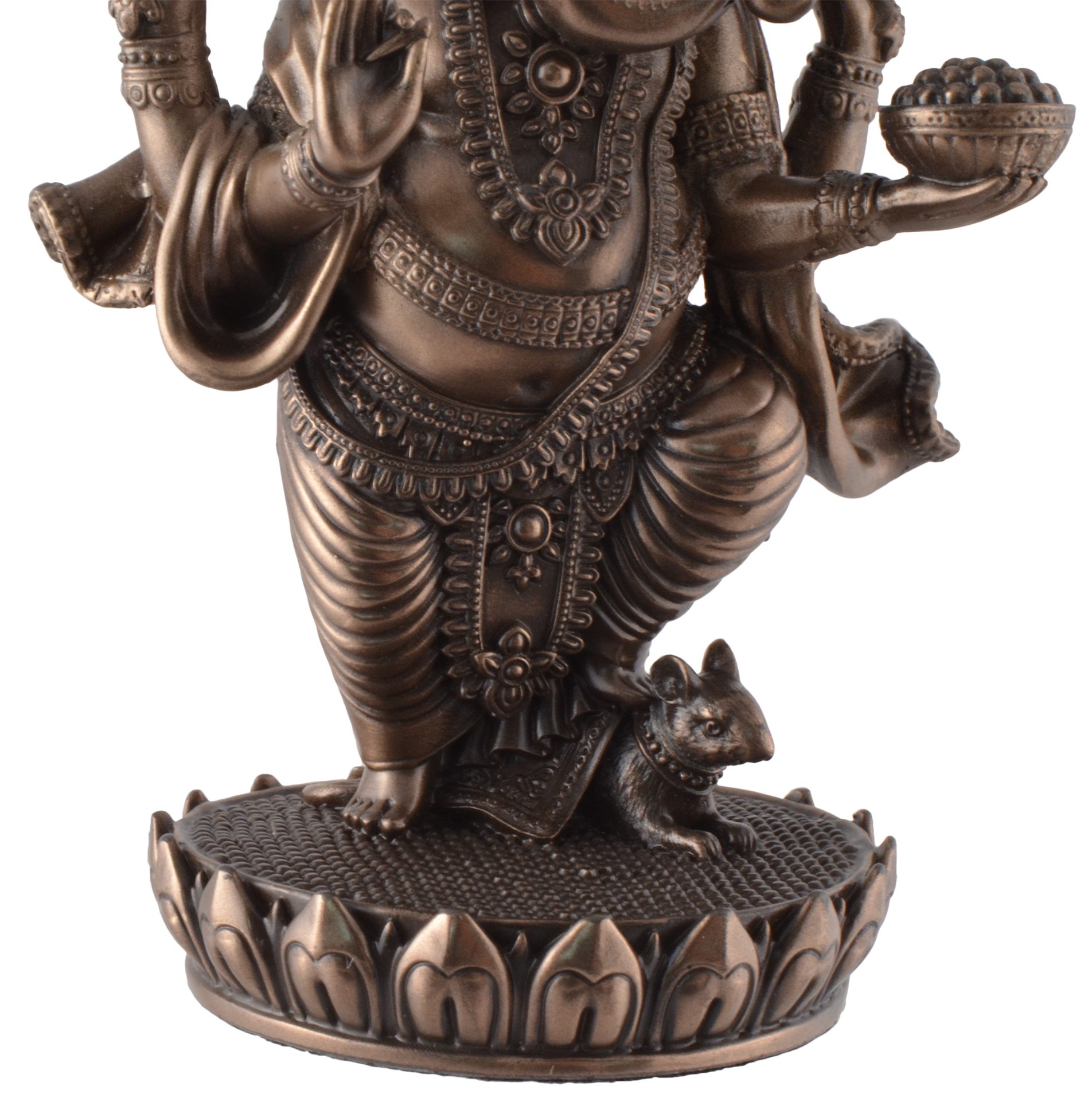 Vogler direct Gmbh Dekofigur indischer by - bronziert, Veronese, Ganesha Glücks Lotusblüte des 8x6x13cm auf von Hand LxBxH: ca. Gott