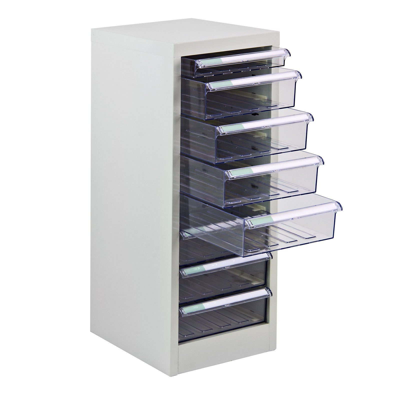 Thumbnail - ADB Schubladenbox Schubladencontainer mit 8 Schubladen 27,3 x 74 cm (B x H) transparent