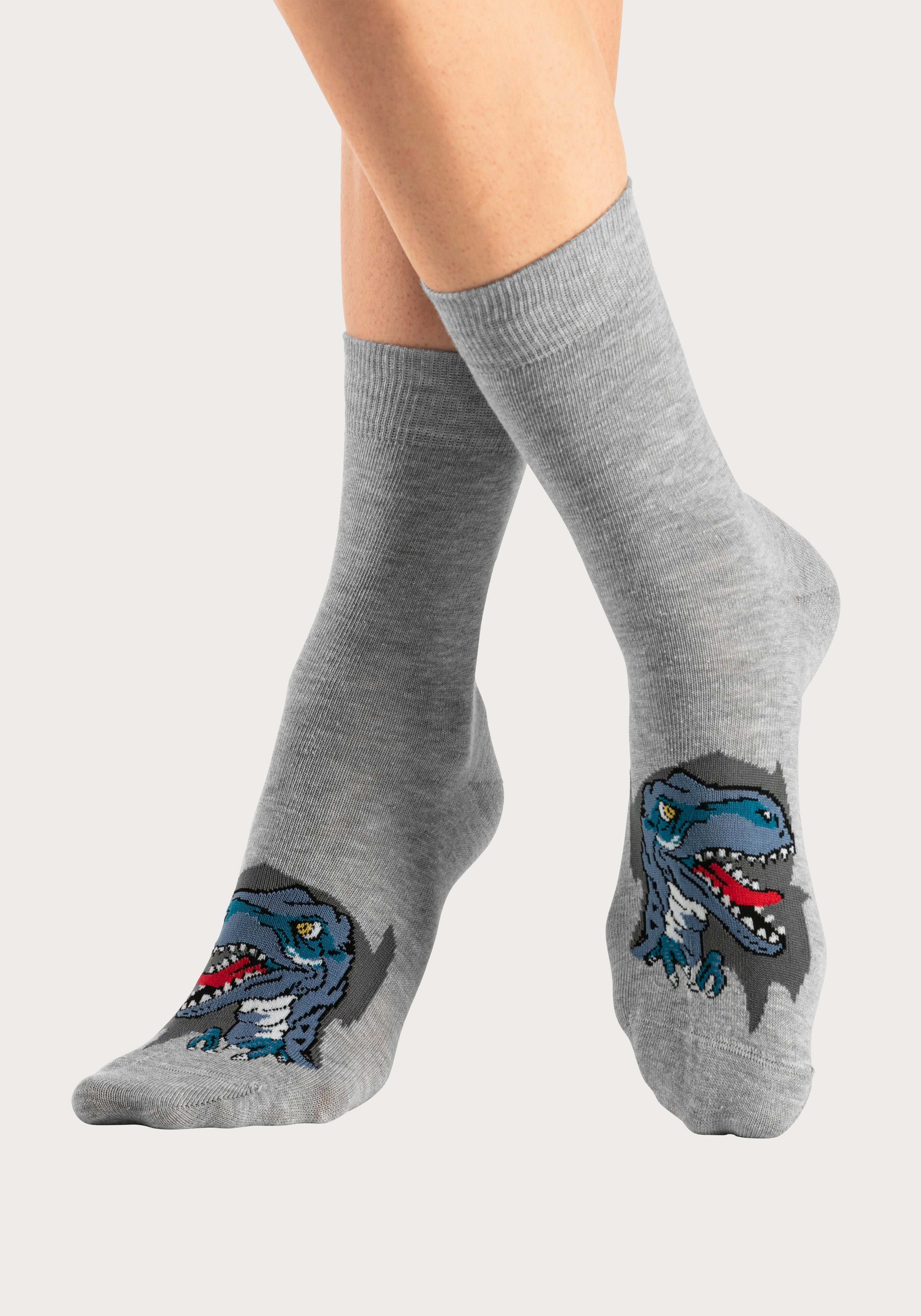 H.I.S Socken (Packung, 5-Paar) mit Dinosauriermotiven