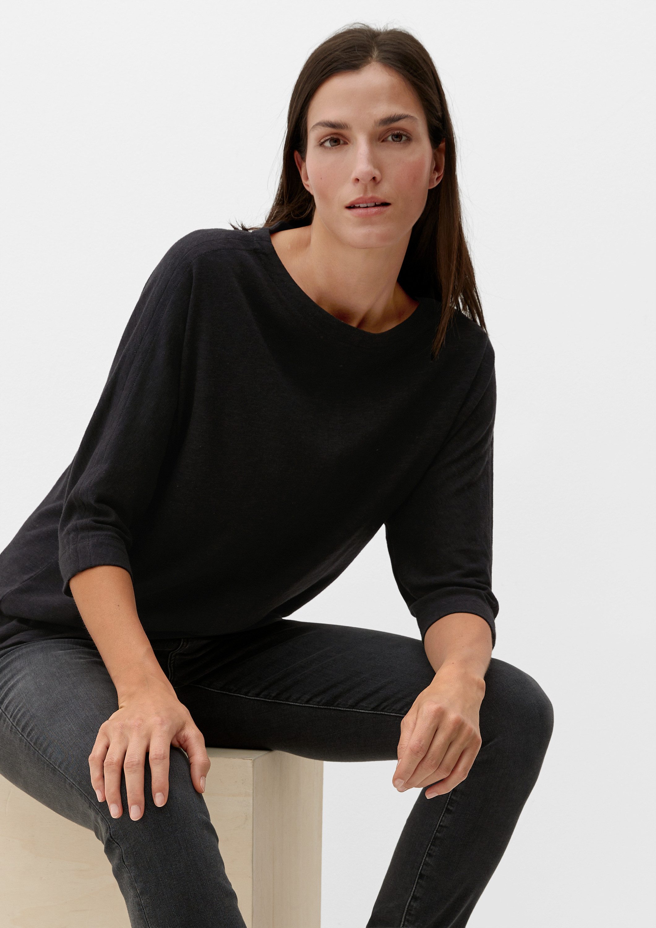 s.Oliver 3/4-Arm-Shirt T-Shirt T-Shirt mit Fledermausärmeln günstig online kaufen