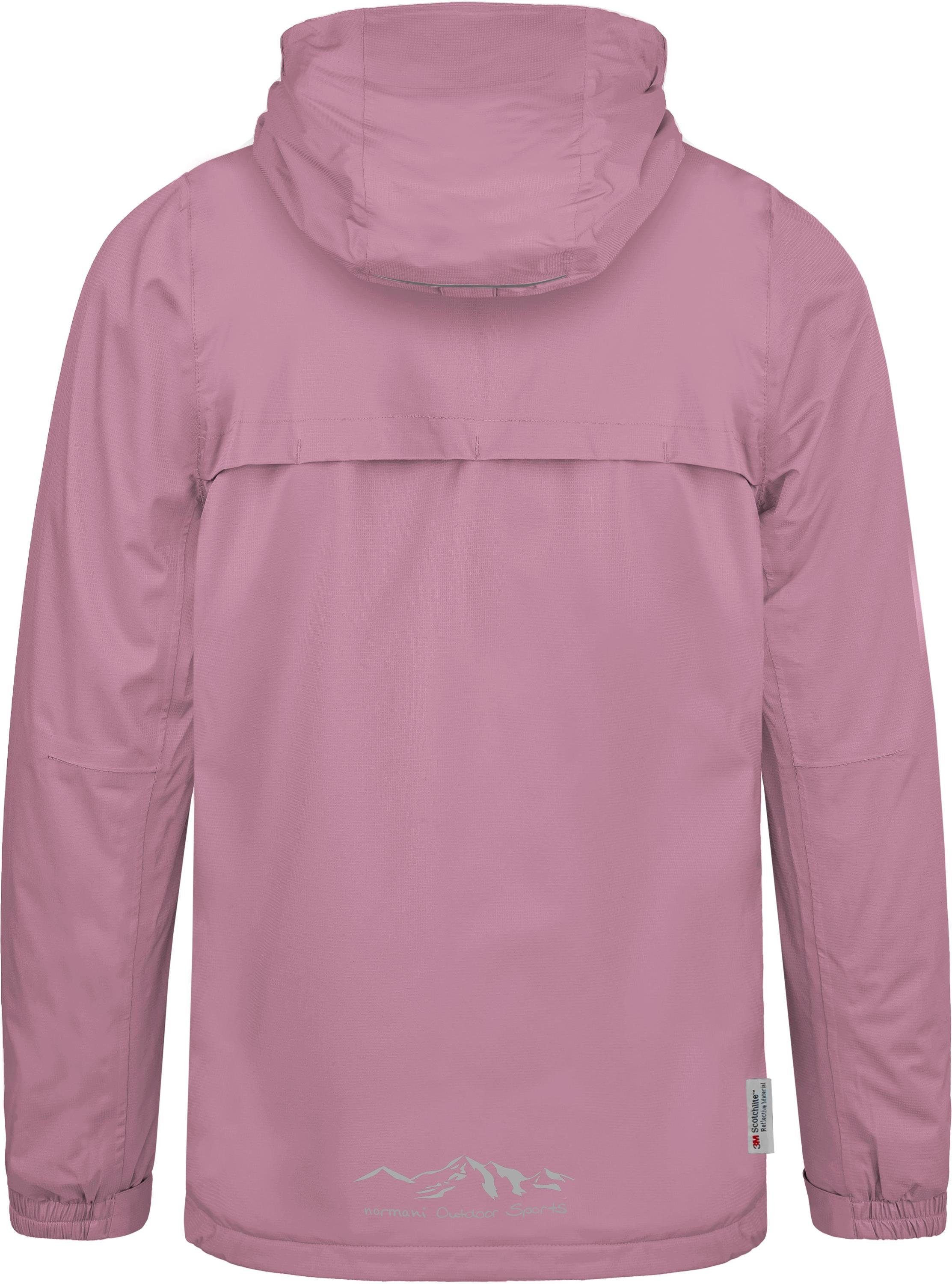 normani Regenjacke Kinder-Regenjacke Seattle Wasserdichte Outdoorjacke Regenmantel mit Kapuze und 3M Reflektoren – Bild 3 von 5