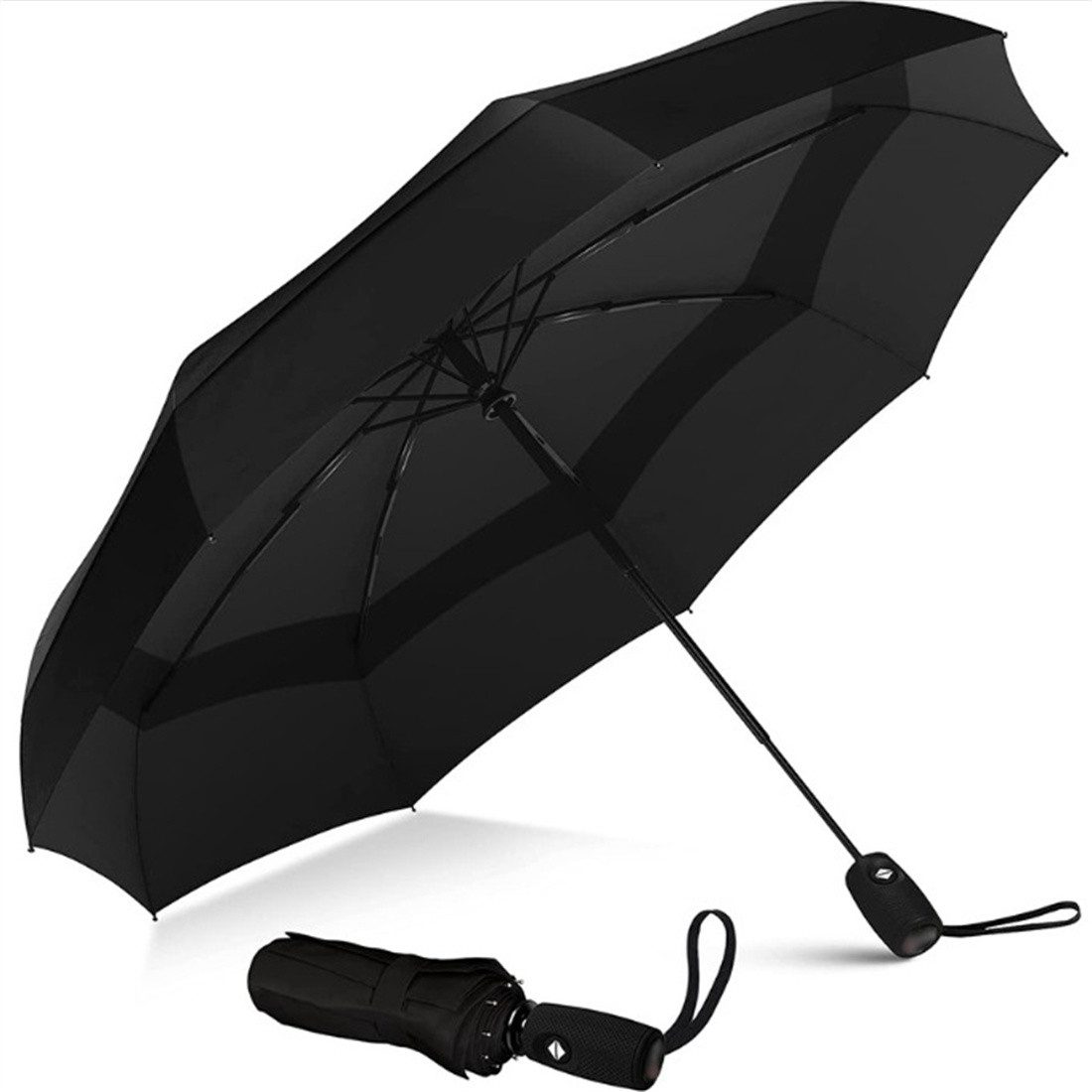 BOTERS Taschenregenschirm Doppelter automatisch faltbarer Regenschirm,Regenschirme für draußen, 9-Knochen-Schirm, UV-Schutz, winddicht, automatisch faltbar
