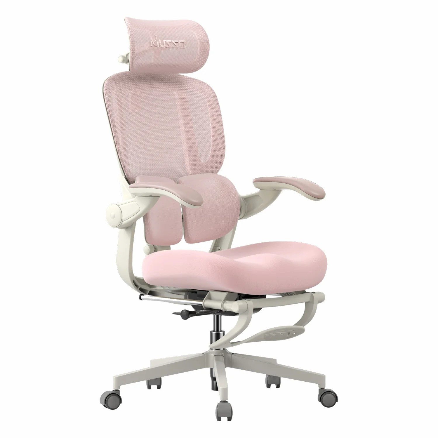 Musso Bürostuhl E80 Air Petite, Ergonomischer Schreibtisch- & Gaming-Drehstuhl (1 St), mit AeroFrau Bio-Wing Stütze, Fußstütze und Mesh