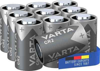 VARTA »10er Pack CR2 Lithium« Batterie, (3 V, 10 St), VARTA LITHIUM Cylindrical CR2 Premiumbatterie für Hochleistungsanwendungen