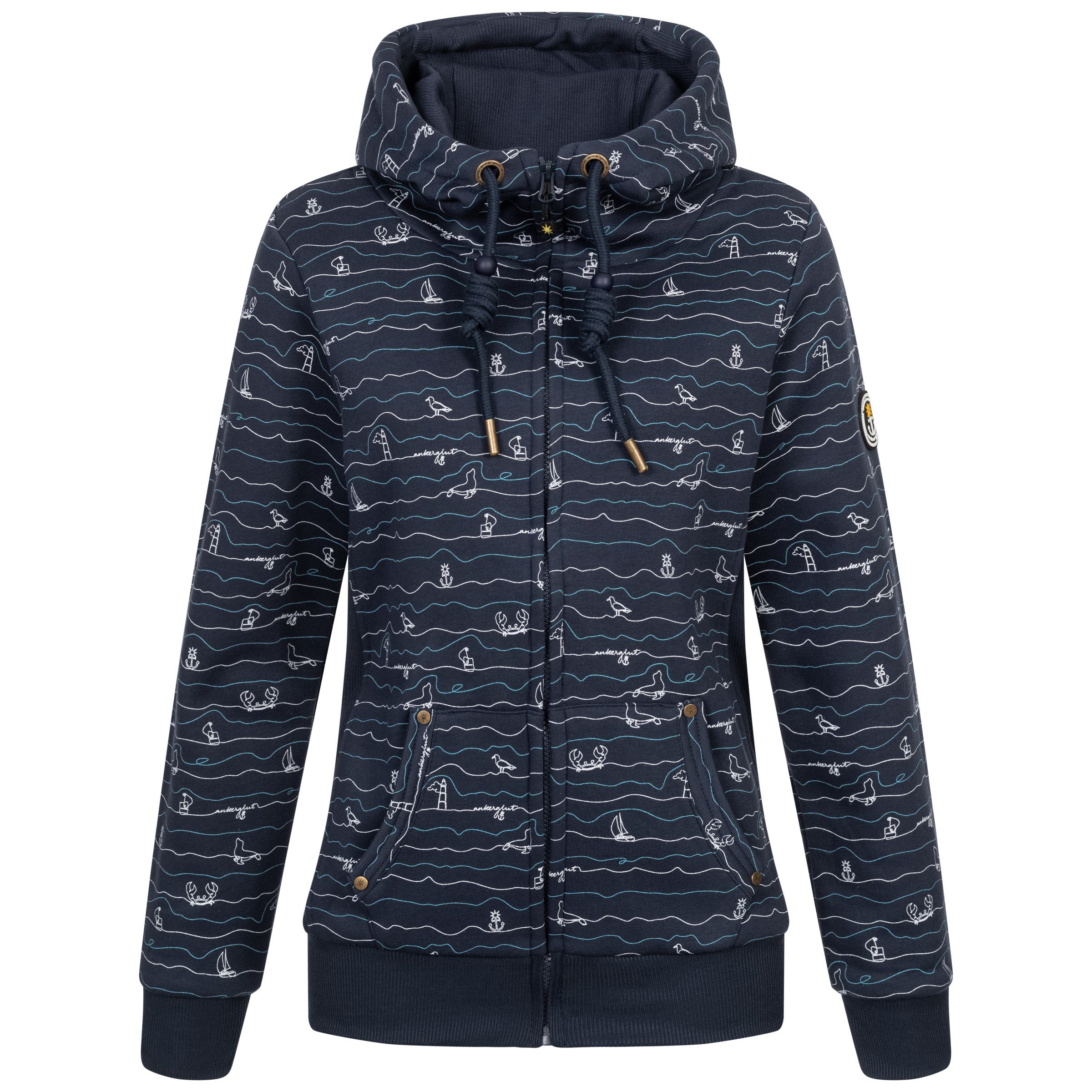 DEPROC Active Kapuzensweatjacke #ankerglutwelle Women NEW CS auch in Großen Größen erhältlich navy | Zip Hoodies