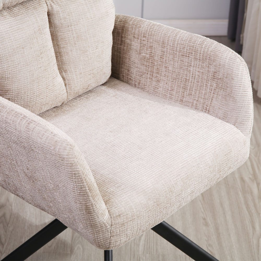 HOME DELUXE Esszimmerstuhl ALUNA mit Armlehne (6 St), 360° Drehfunktion, Armlehnen Stuhl, Polsterstuhl – Bild 5 von 5