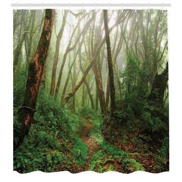 Abakuhaus Duschvorhang Moderner Digitaldruck mit 12 Haken auf Stoff Wasser Resistent Breite 175 cm, Höhe 180 cm, Tropisch Exotischer Dschungel Wald
