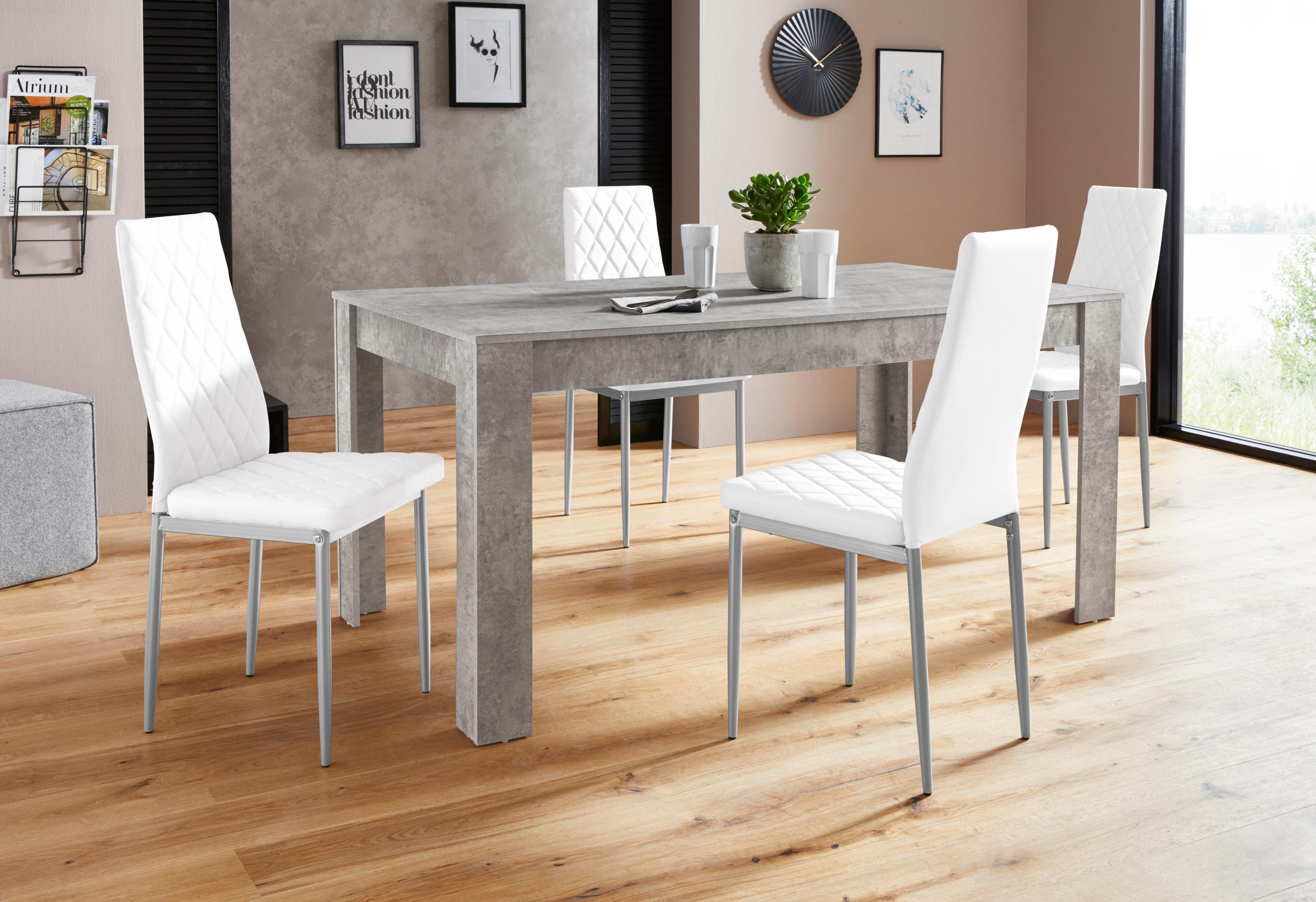 OTTO home Essgruppe Lynn160/Brooke, (Set, 5-tlg), Tisch mit 4 Stühlen