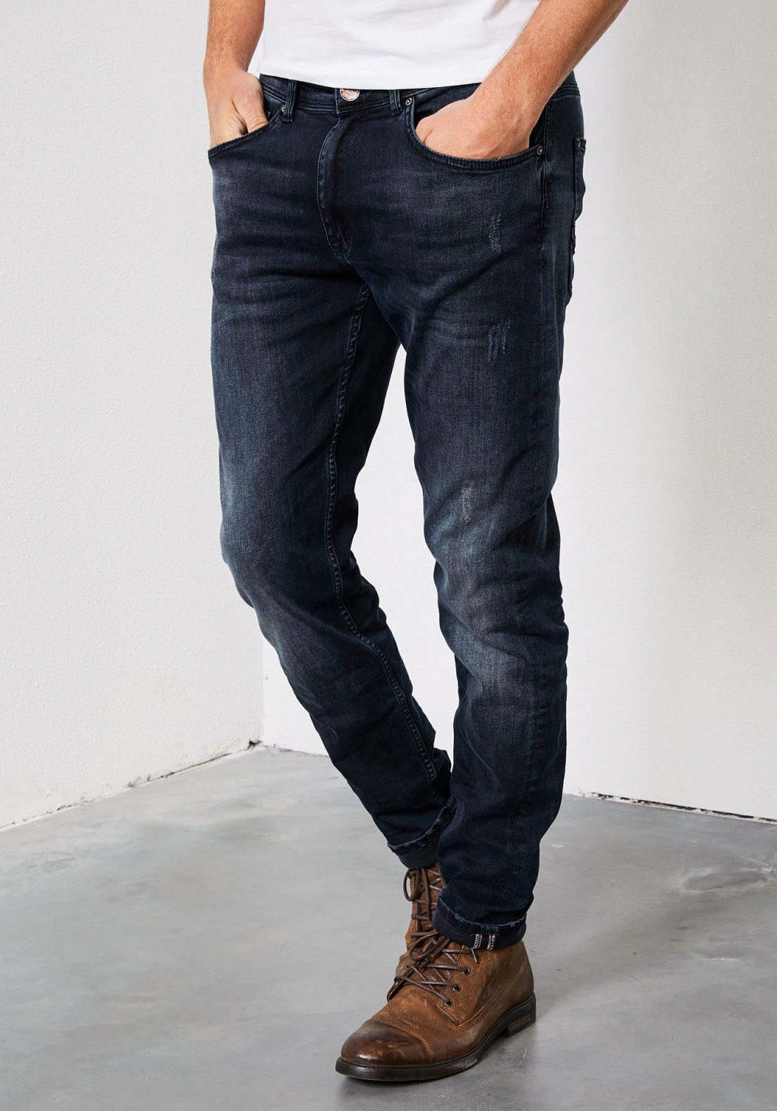 Petrol Industries Slim-fit-Jeans SEAHAM VTG blue-black