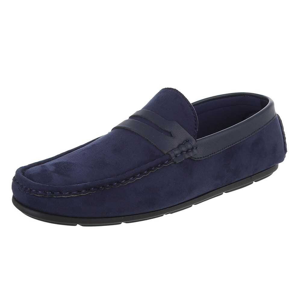 Coolwalk Herren Loafer Slipper in Veloursleder-Optik Slipper (91563760) Flach Slipper in Dunkelblau