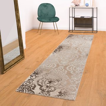 Designteppich Moderner Wohnzimmer Teppich Ornamente Muster Kurzflor Meliert In Creme Beige, TT Home, rechteckig, Höhe: 16 mm