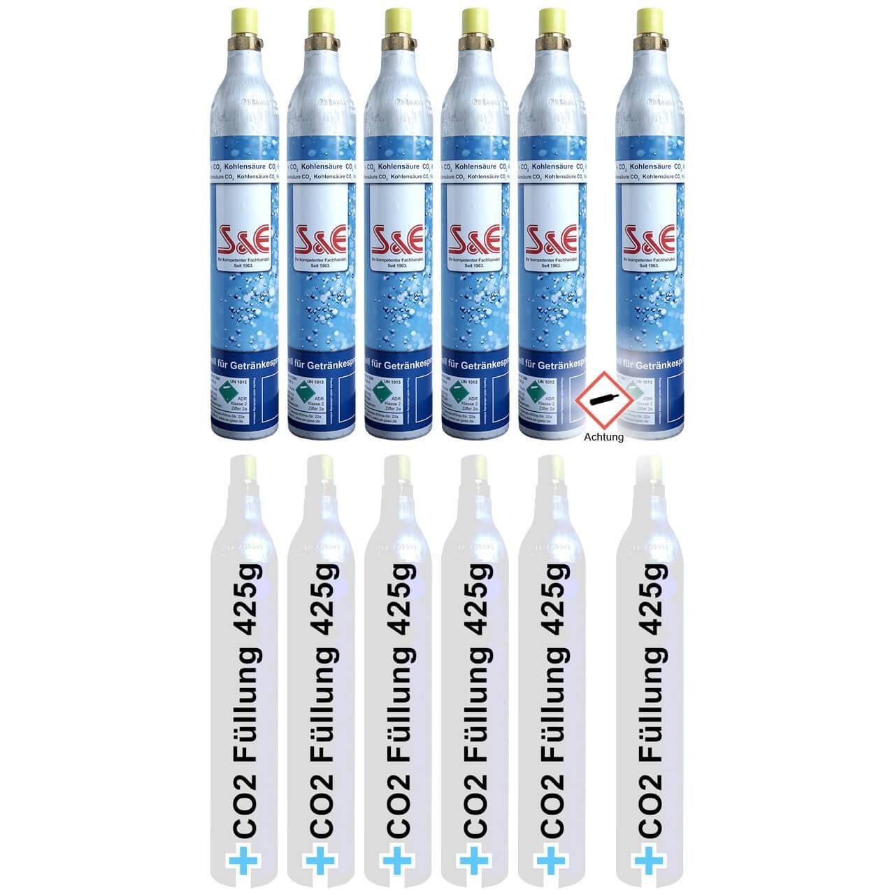 CO₂-Zylinder CO2-Kartusche Soda 425g für je bis zu 60 Liter Sprudel Wasser