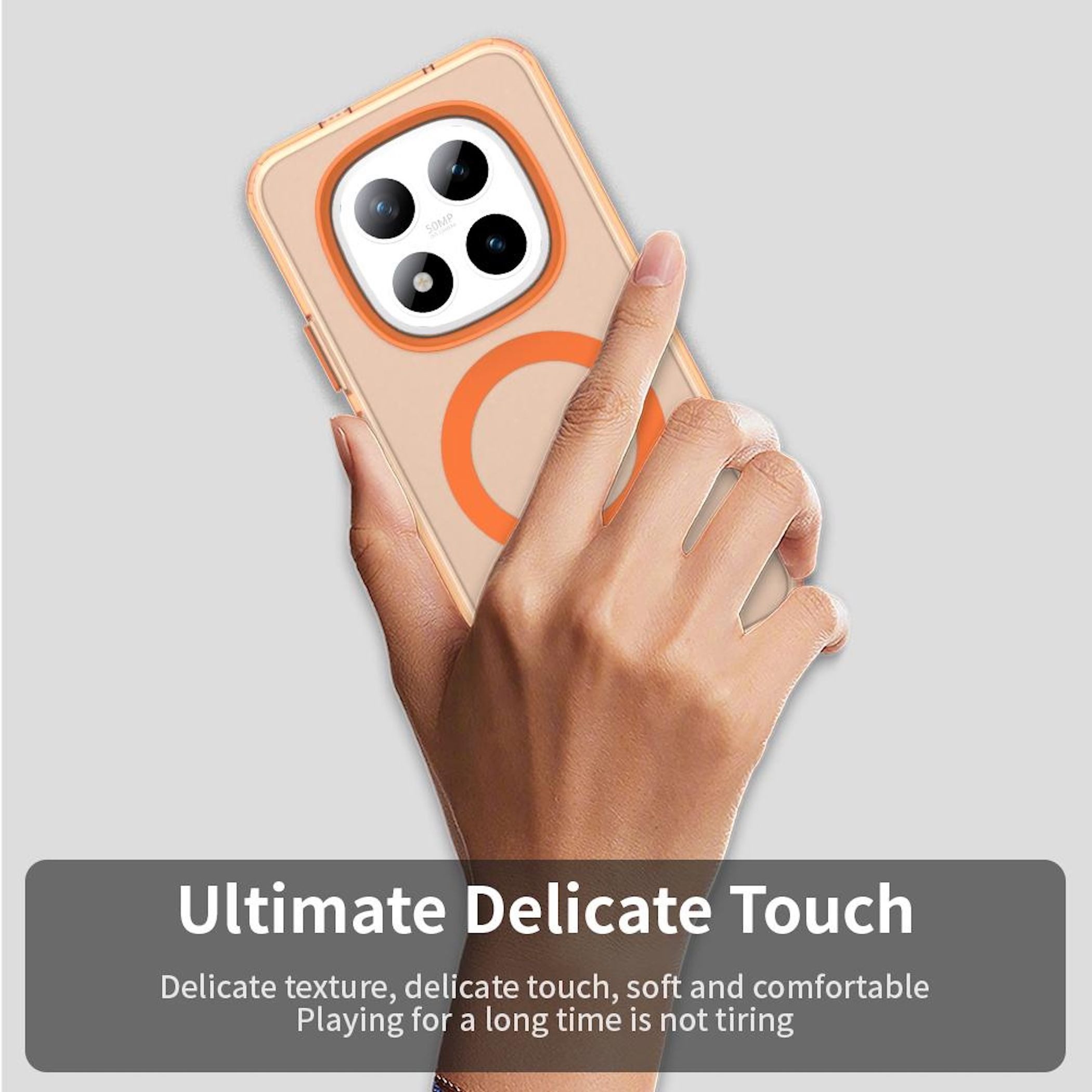 Wigento Handyhülle Für Xiaomi Redmi Note 15 Pro Plus 5G Candy Design Magsafe Hülle Orange, Magsafe Funktion, Stoßschutz, präzise Aussparungen – Bild 4 von 5