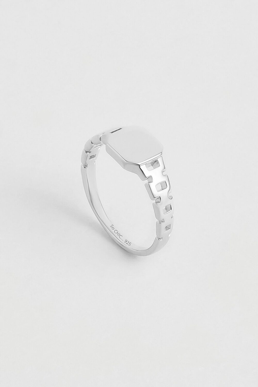 So CHIC... Silberring Kettendetail 18K Weißgold Ring