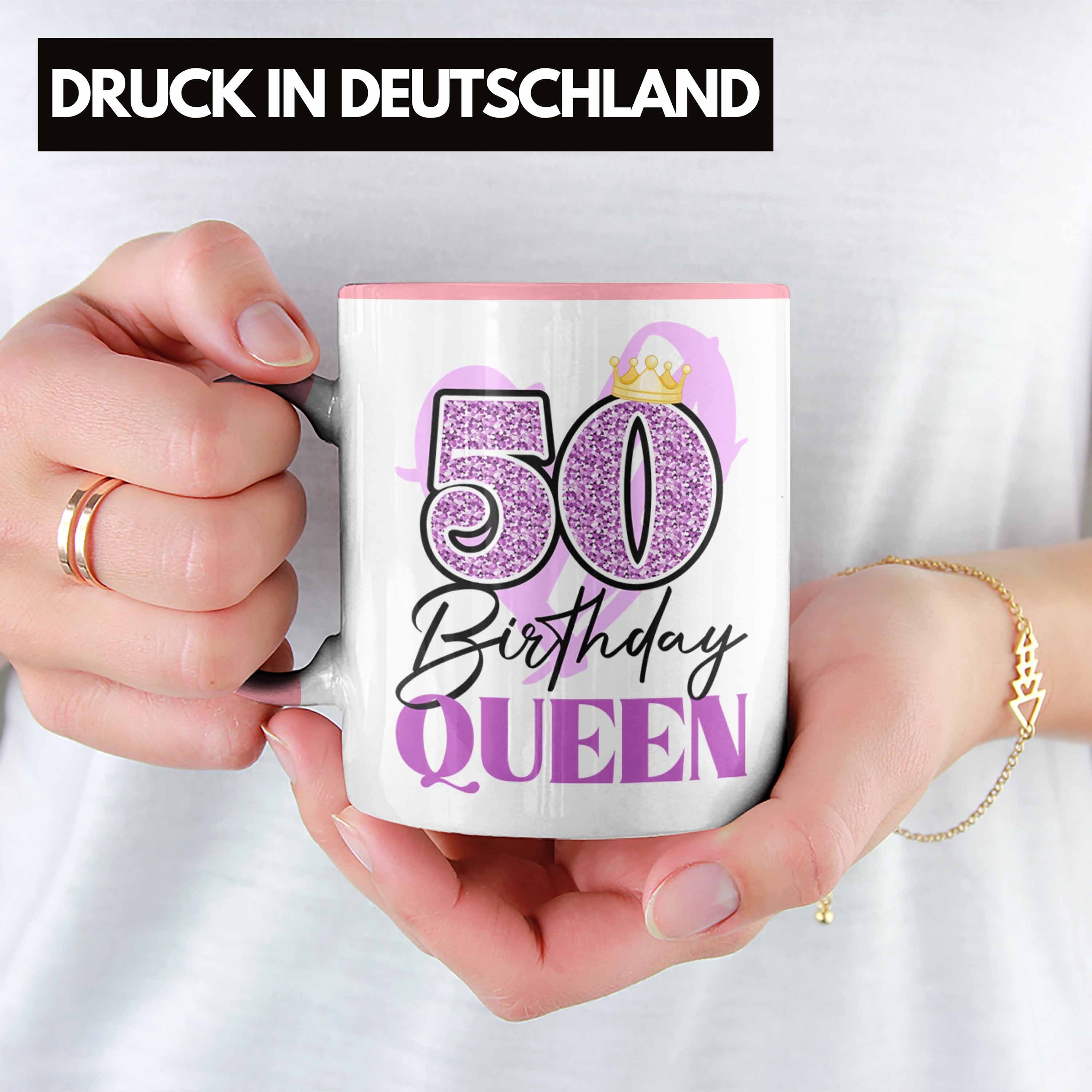 Geschenk Lustig - Trendation Rosa Tasse Frauen Trendation Mutter Frau Geschenke 50 50er Geburtstag Geschenkidee Tasse 50.