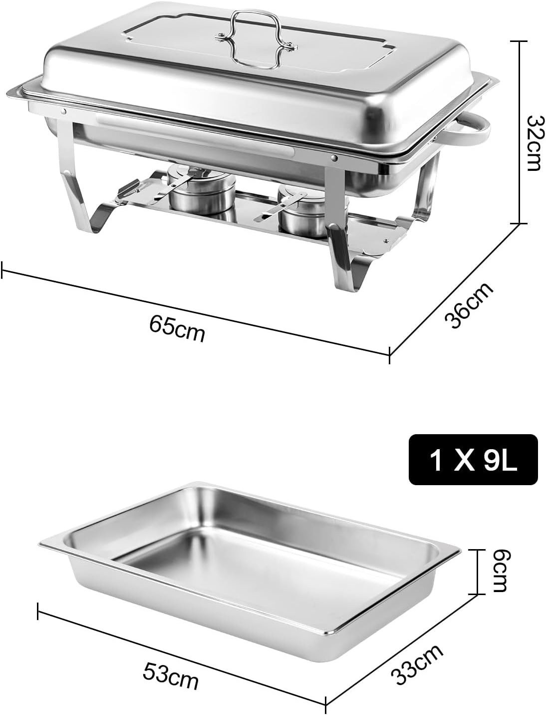Youyijia Speisenwärmer 9L Edelstahl Warmhaltebehälter Warmhaltebehälter Speisenwärmer