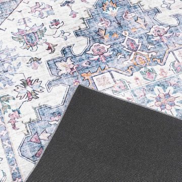 Designteppich Modern Teppich Wohnzimmerteppich Abstrakt Bunt Grau, Mazovia, 80 x 150 cm, Fußbodenheizung, Allergiker geeignet, Rutschfest
