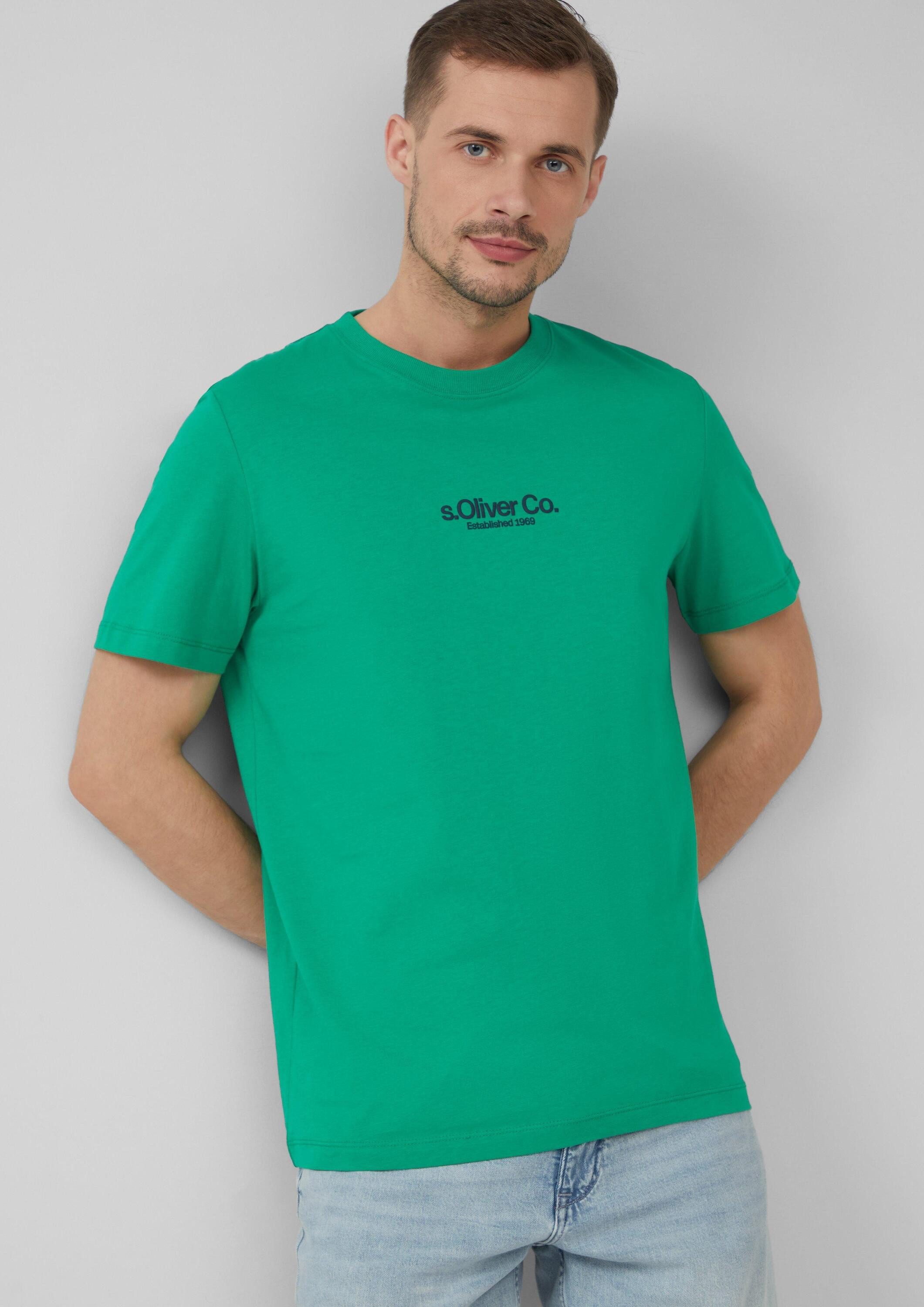 s.Oliver Kurzarmshirt T-Shirt T-Shirt aus Baumwolle mit Logo-Print günstig online kaufen