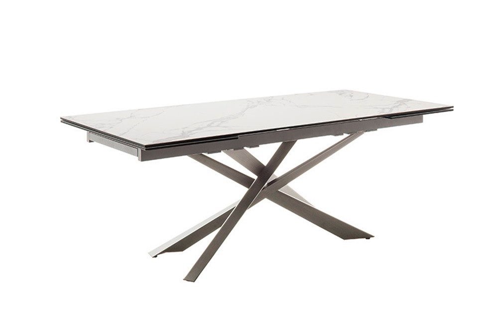 MCA furniture Esstisch Esstisch Tesero, creme / Edelstahl, ausziehbar, 200(300) x 95 (No-Set)