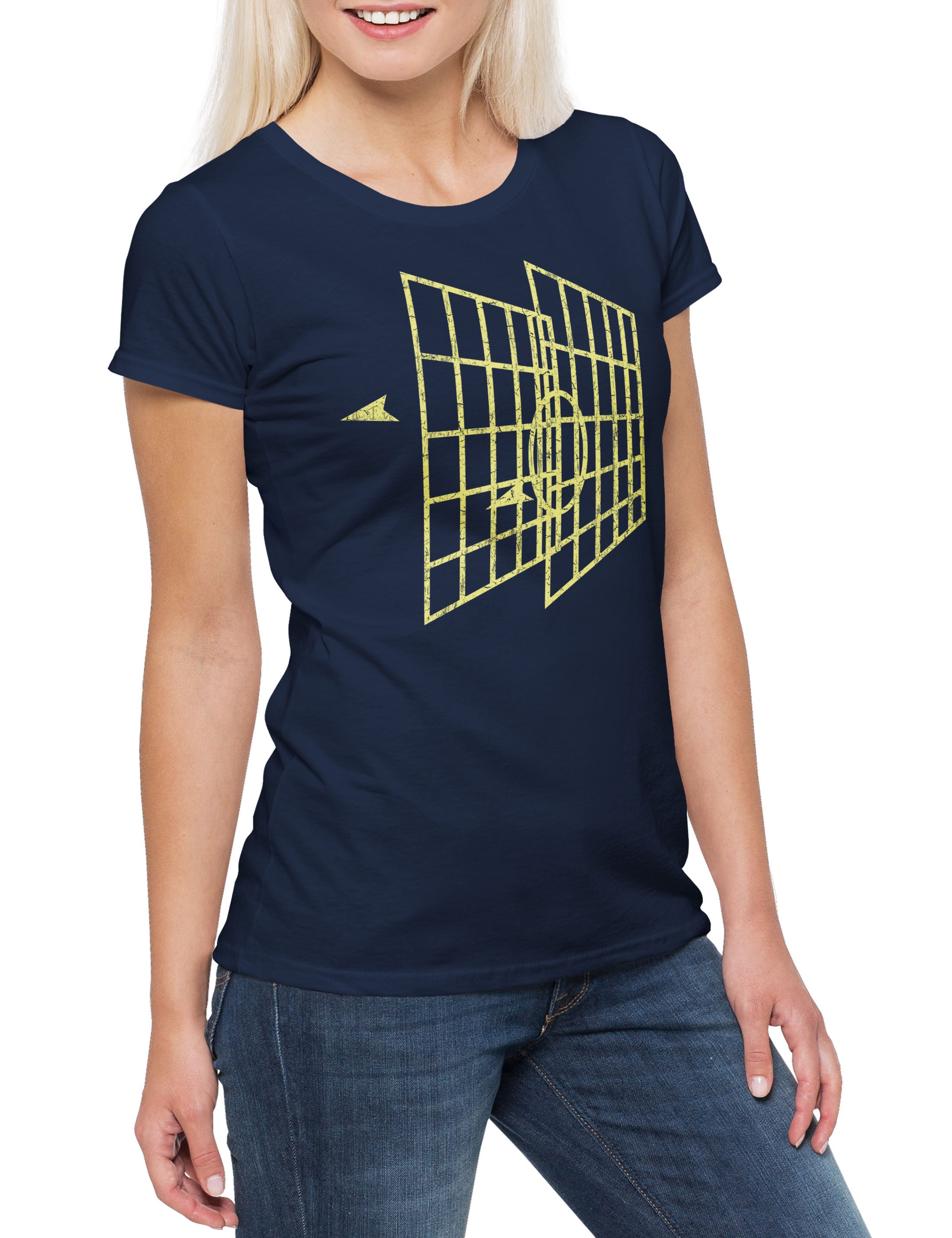 Print-Shirt Vector Star Ship Damen T-Shirt Star Han Millenium Solo Wars Falcon