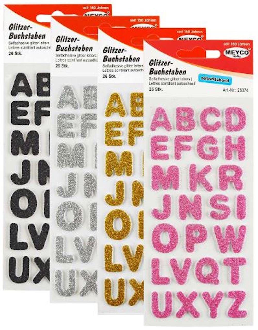 MEYCO Hobby Aufkleber ABC-Sticker; glitter 2mm stark / 2 cm hoch 1
