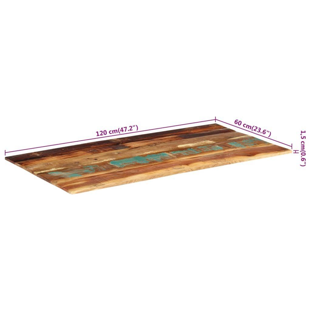 Tischplatte Altholz Massiv Rechteckig (1 Tischplatte Mehrfarbig vidaXL mm St) 15-16 60x120 cm