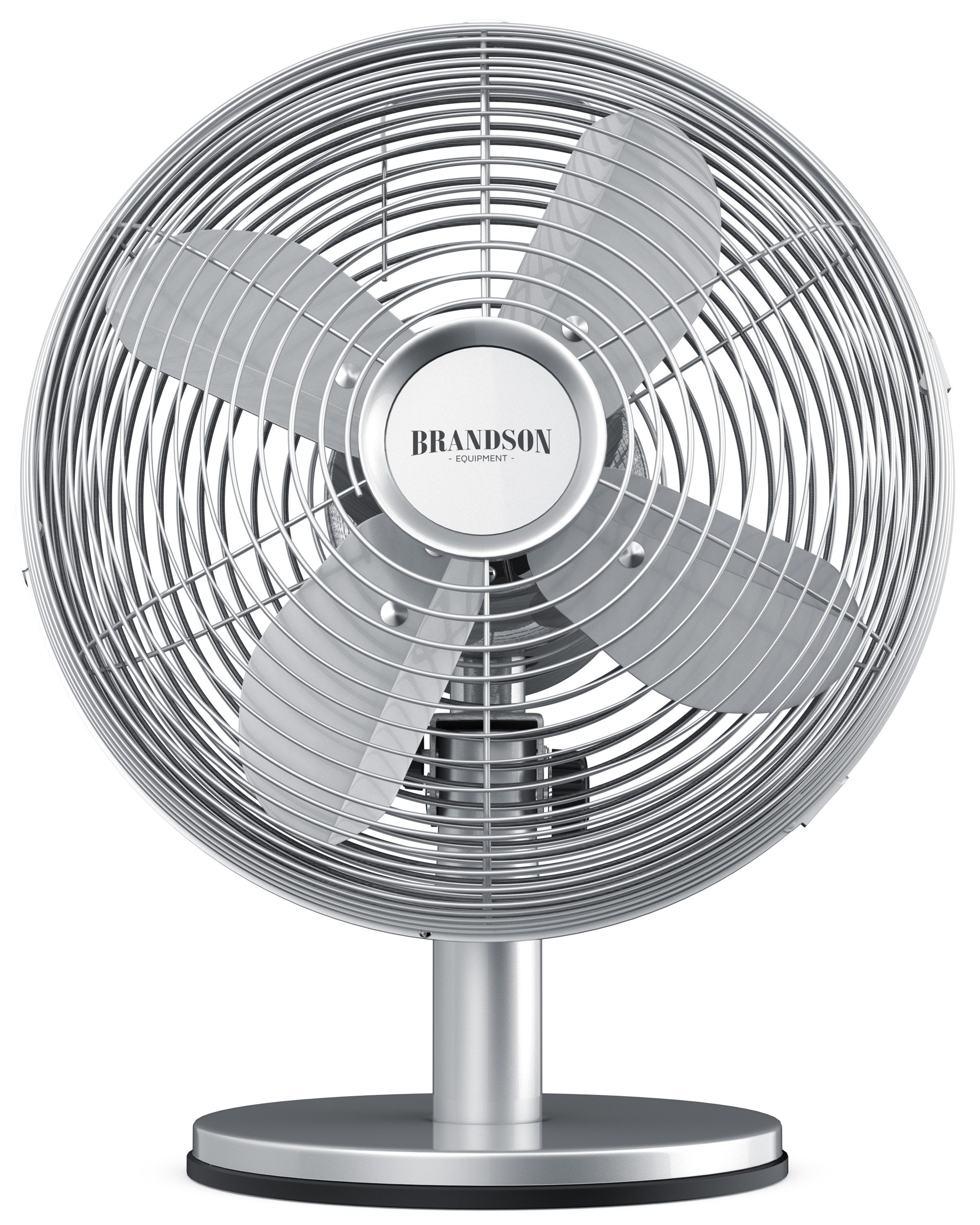 Brandson Tischventilator Metallgehäuse, Retro Design, Oszillation, Neigungswinkel ca. 40°, 30W, 28 cm Durchmesser, Preisträger 2025, mobiler Lüfter, 3 Geschwindigkeitsstufen, GS-Geprüft