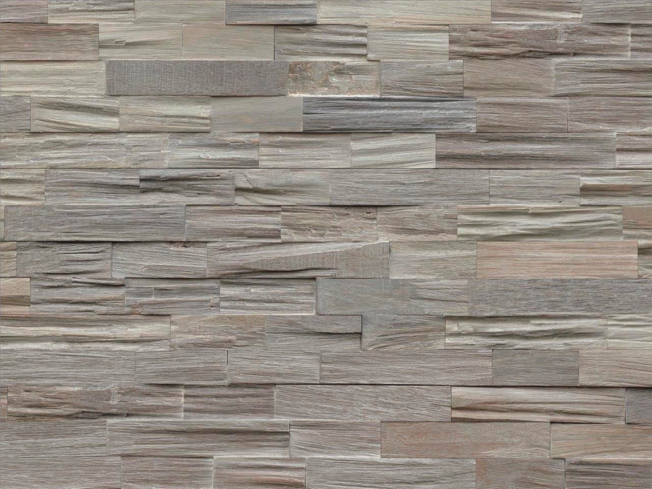Axewood 3D-Effekt Wandverkleidung mit 20x50 Wandpaneel Indo (Packung, schallreduzierende Muster Bangkirai, Echtholzpaneel 0,1 1-tlg) qm, cm, Whitewash BxL: