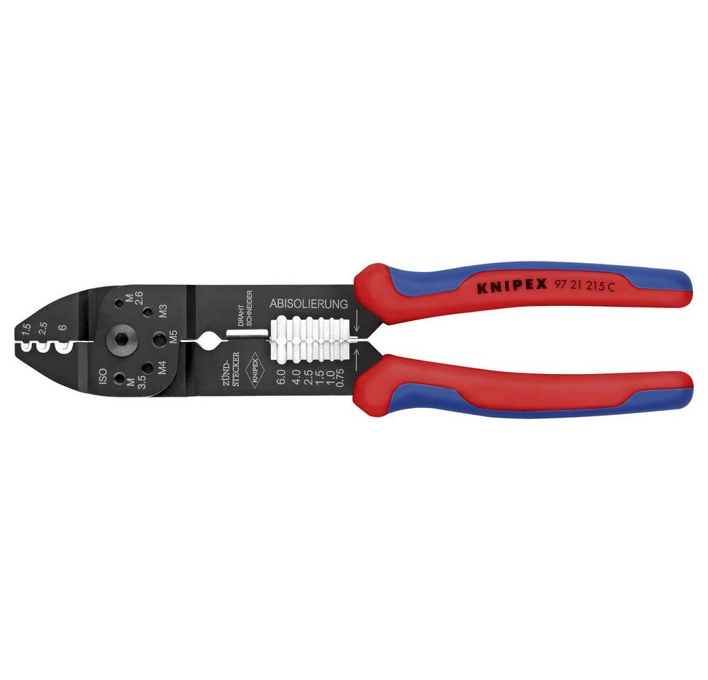 Thumbnail - Knipex Crimpzange Knipex 97 21 215 C Crimpzange 1 Stück Unisolierte Kabelschuhe, Unisol