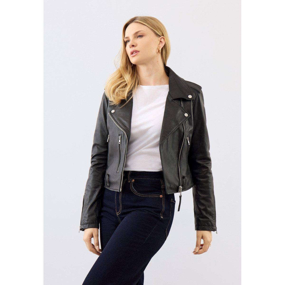 Bolongaro Trevor Lederjacke Katie Biker Damen Bomberjacke, Freizeitjacke, Blazer, Pufferjacke, Übergangsjacke