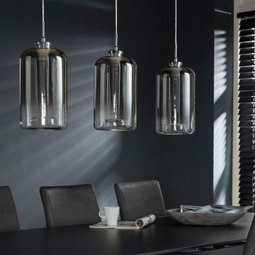 famlights Hängeleuchte, Pendelleuchte Willi aus Metall und Glas in Chrom 3xE27, keine Angabe, Leuchtmittel enthalten: Nein, warmweiss, Hängeleuchte, Pendellampe, Pendelleuchte