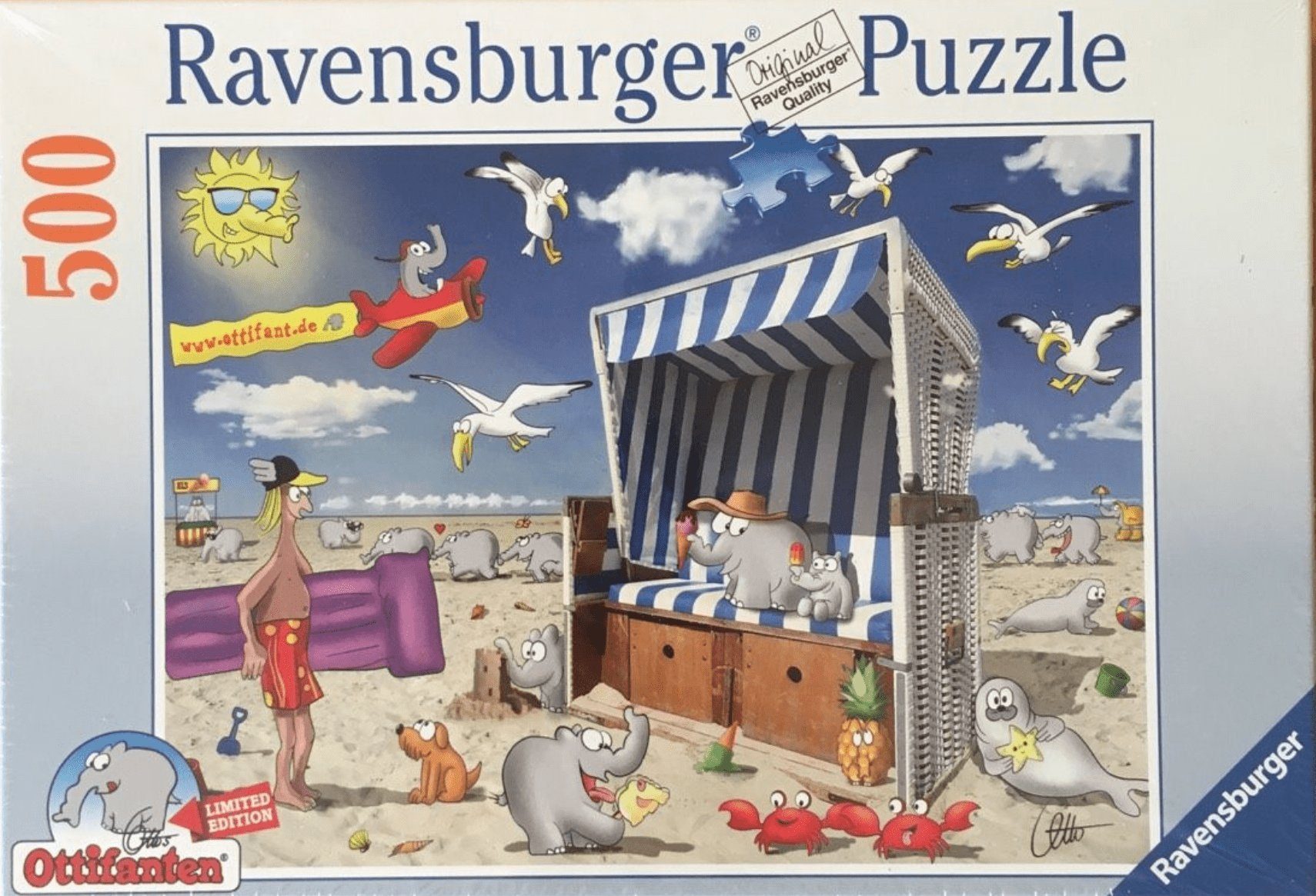 Ravensburger by Waalkes, Strandkorb 500 Puzzle Teile + Puzzle Puzzleteile Ottifant Ravensburger