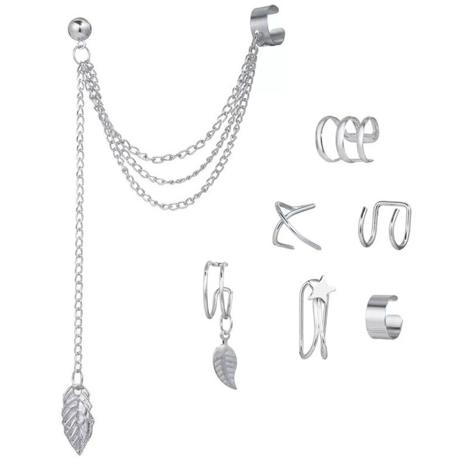 Ohrclip-Set silver Blusmart Personalisierbar, Modischer Nicht Exquisiter, Metall-Ohrclip, 7