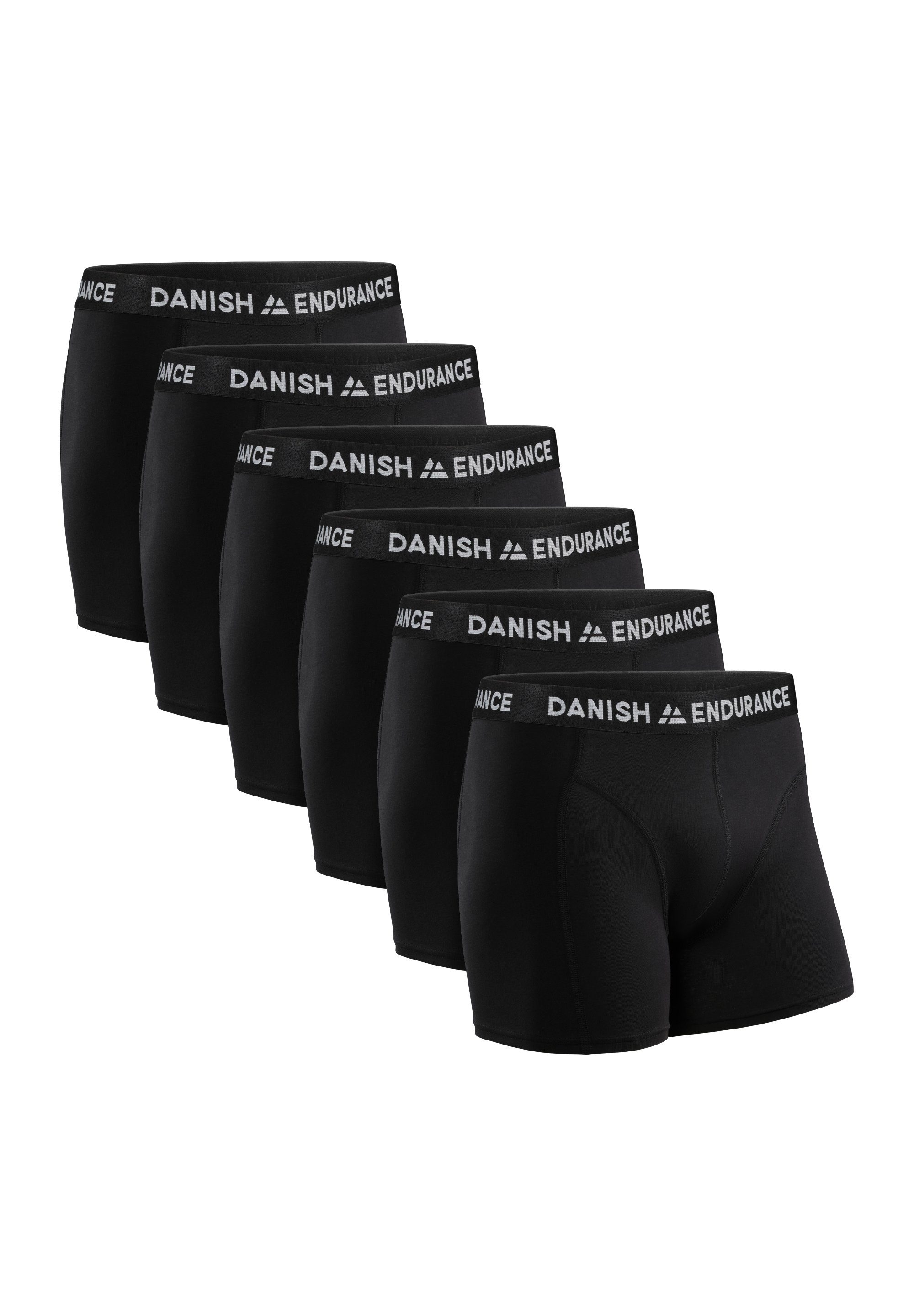 DANISH ENDURANCE Boxershorts Classic Trunks (Packung, 6-St) aus weicher Baumwolle schwarz