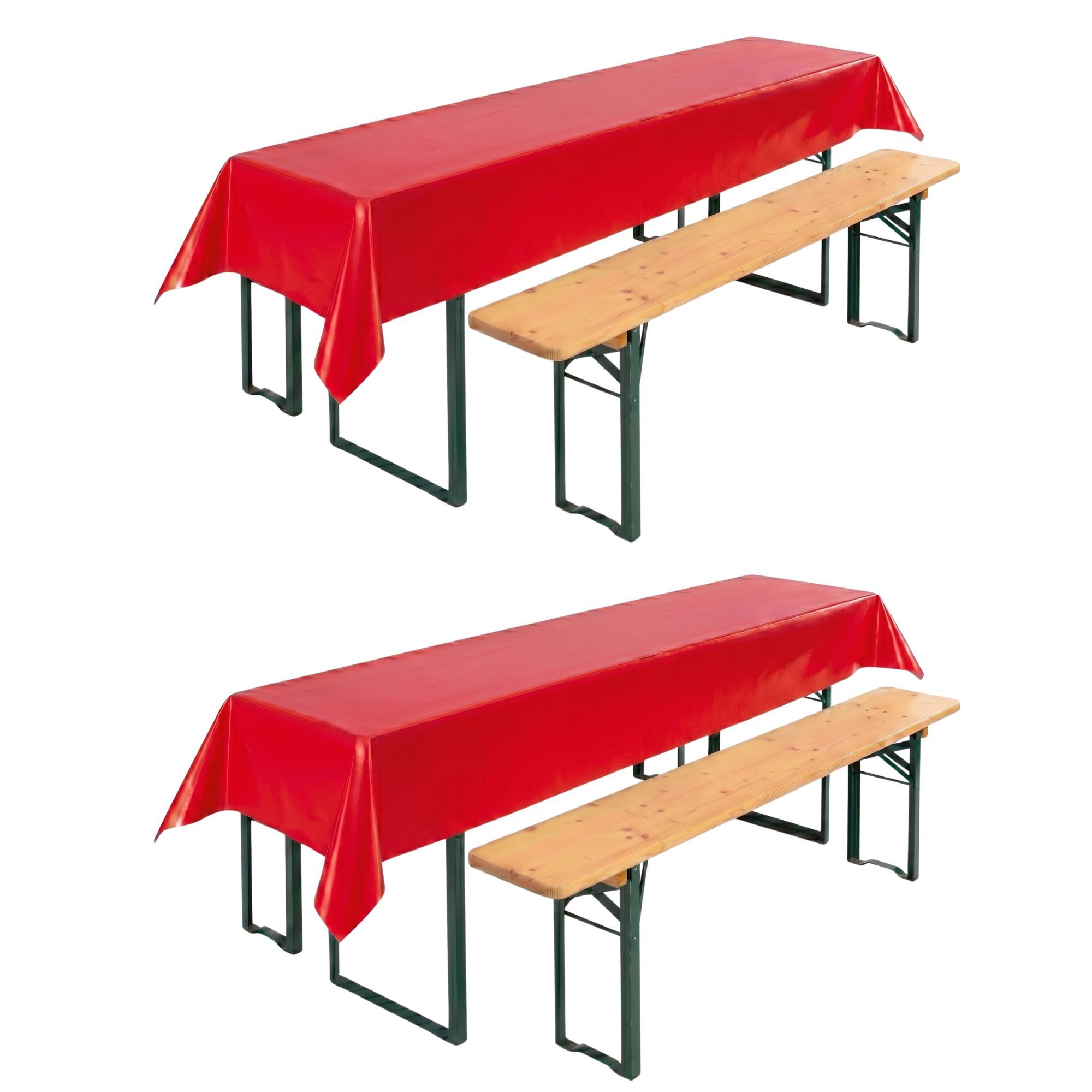 Beautex Tischdecke, Partytischdecke, für Biertischgarnituren, 100x250cm, viele Farben (2-tlg), wasserabweisend, abwaschbar, lebensmittelecht, strapazierfähig