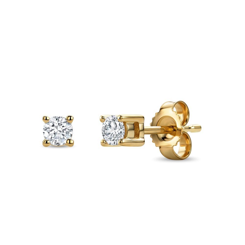 Miore Paar Ohrstecker LD400xE - Damen 14K (585) Weißgold oder Gelbgold mit Diamanten, in Größen 2,5mm bis 3,5mm