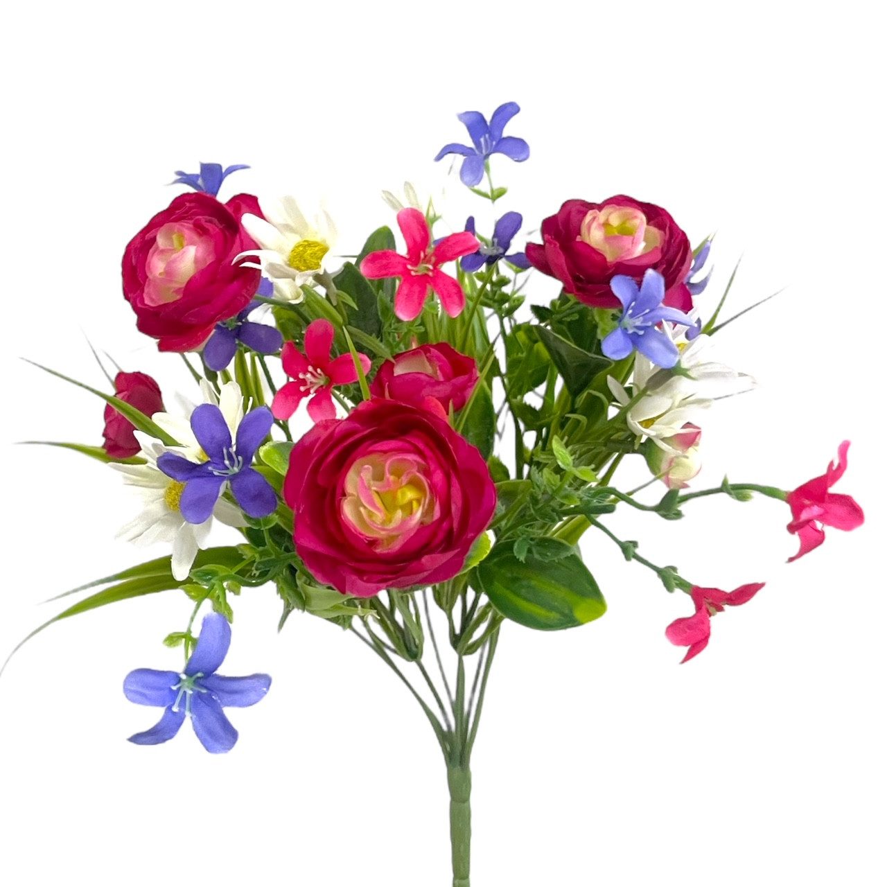 Kunstblumenstrauß Künstlicher Ranunkel-Blumenstrauß für Frühling ca. 35cm Weiß Lila Pink, Floratexx GmbH, Höhe 35.00 cm