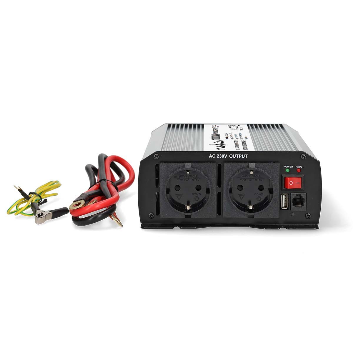 Nedis Stromerzeuger PIM100024FGY, (1-tlg), 24 V DC, USB-A, Schuko, für Camping, flexible Nutzung, robustes Design