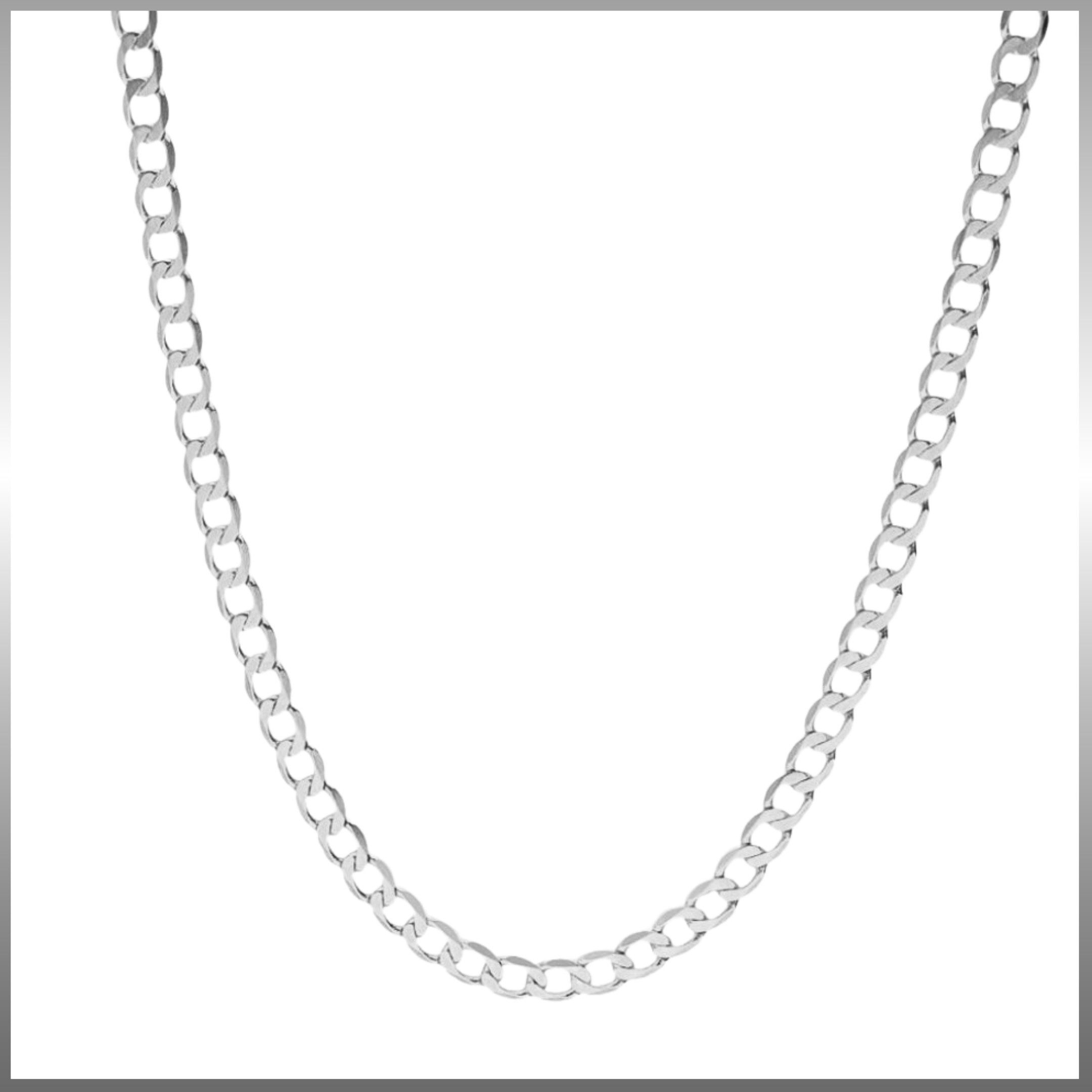 GOLDKLEIN Goldkette 14 Karat 585 Weißgold Kette Echtgold Stil Panzer 40cm - 55cm Halskette, Damen Herren, inkl. Schmuckbox - Angebot bis 30.06.2025!