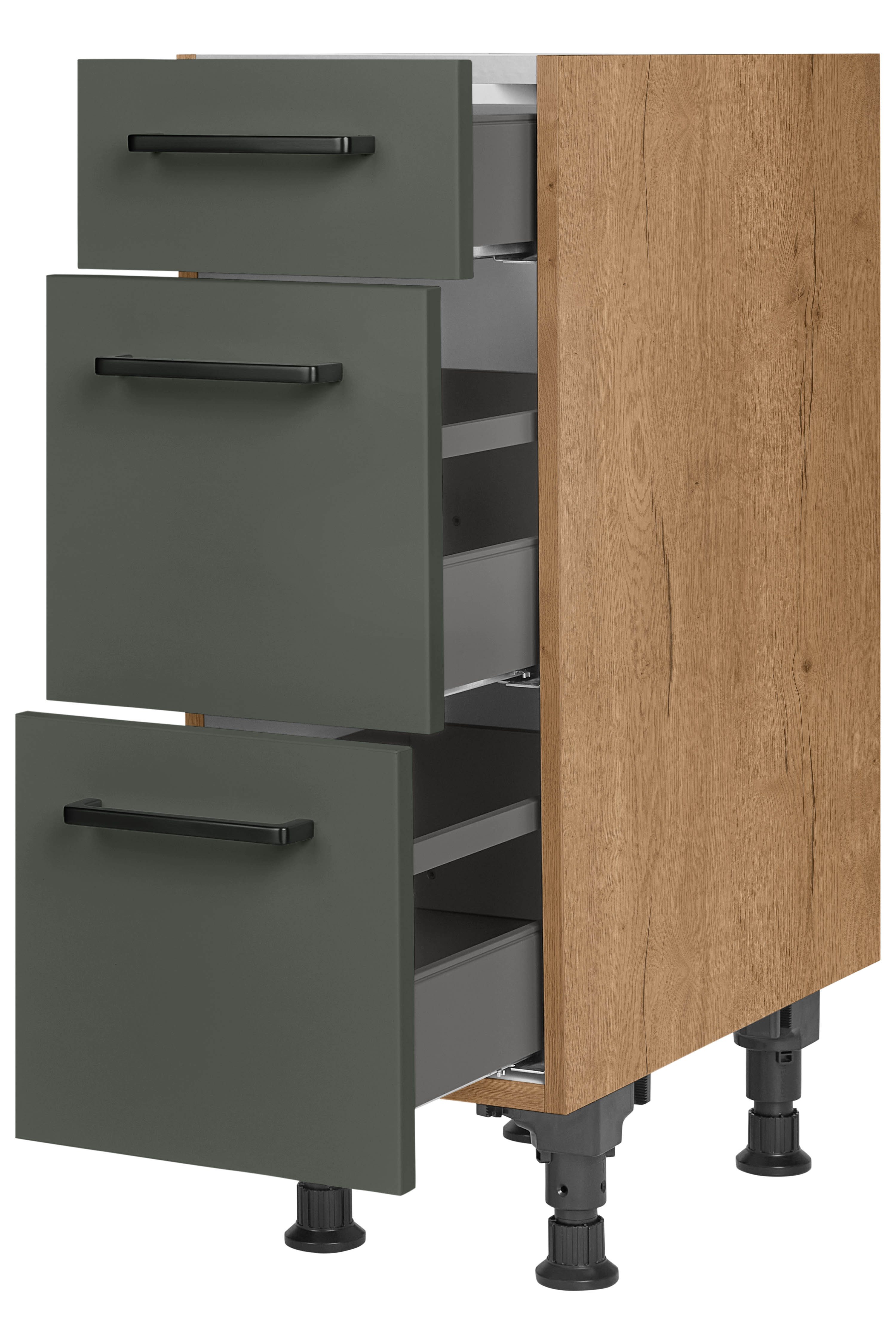 nobilia® Unterschrank "Easytouch", vormontiert, mit höhenverstellbaren Sockelfüßen, in den Breiten 30, 45, 60 und 90 cm, mit Schubkasten und Auszügen