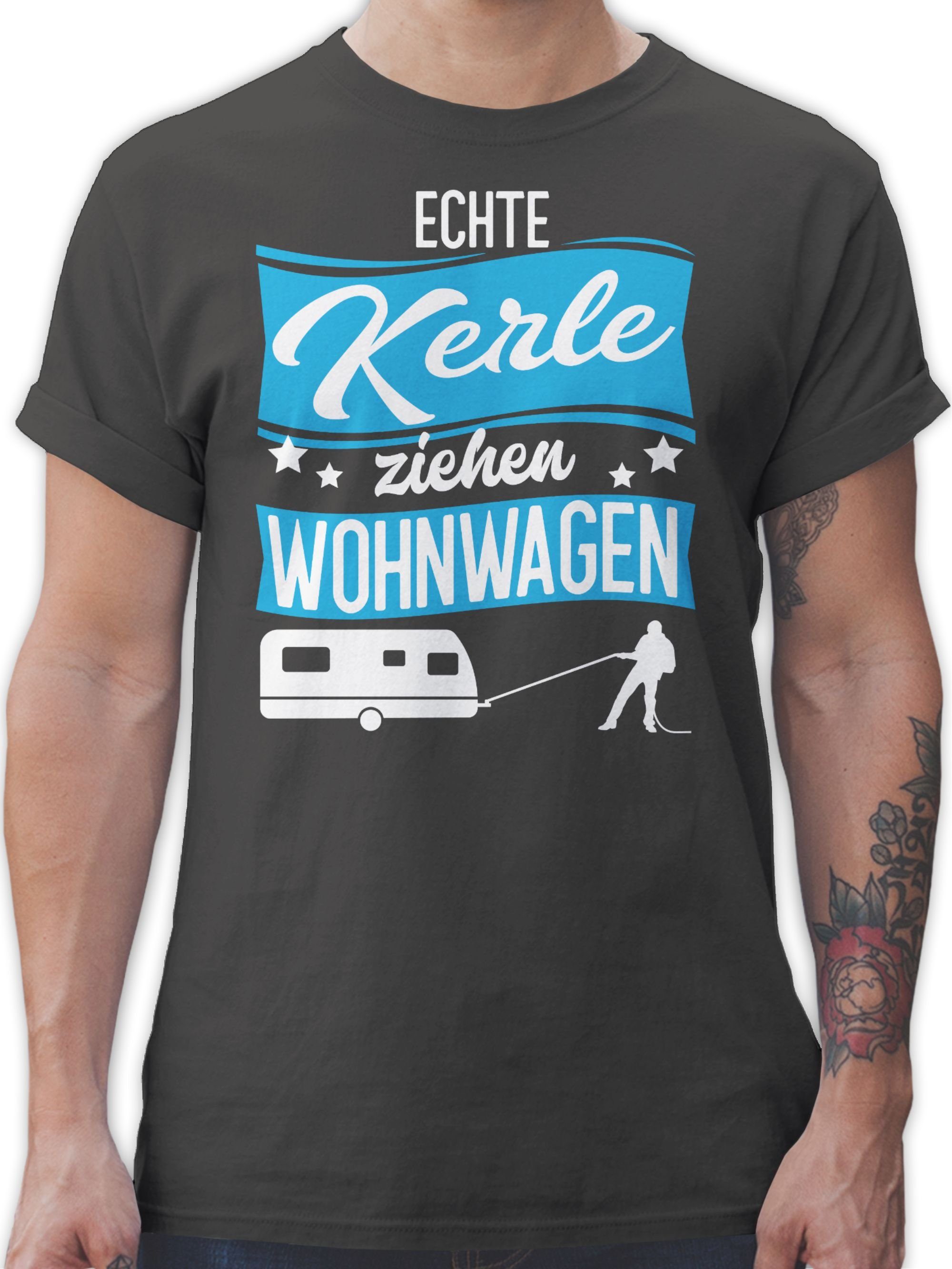 Shirtracer T-Shirt Echte Kerle ziehen Wohnwagen - weiß/blau Herren & Männer Geschenke 3 Dunkelgrau