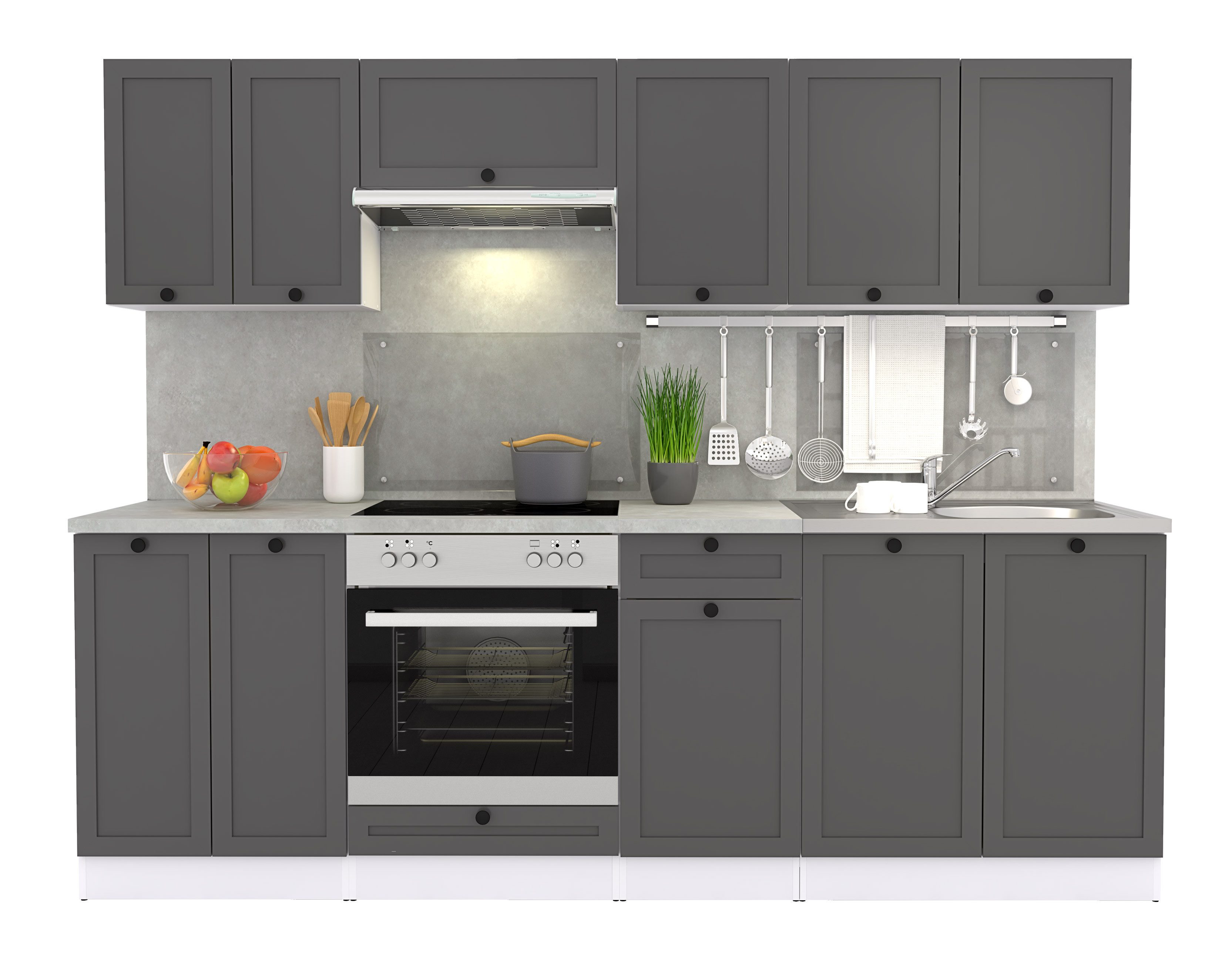 FIWODO.de - Dein Möbelwerk im Internet Küche FIWODO Küchenzeile mit Elektrogeräten, (Set)