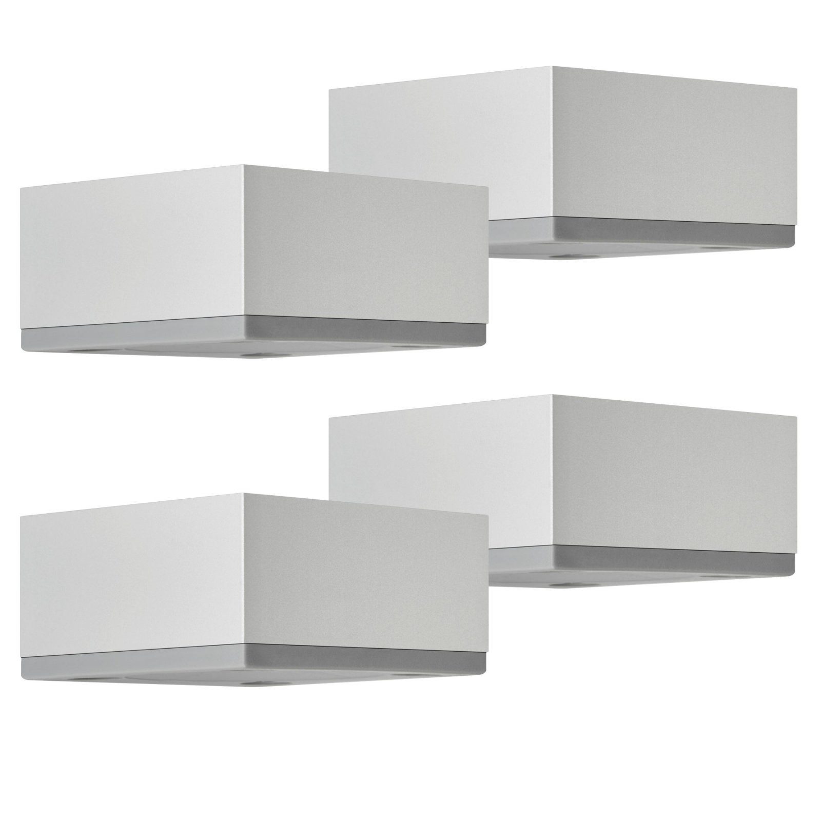 SO-TECH® Möbelfuß 4er Set MOTEL 65 x 65 mm Höhe: 25-35 mm, Höhe 35 mm, Silberoptik