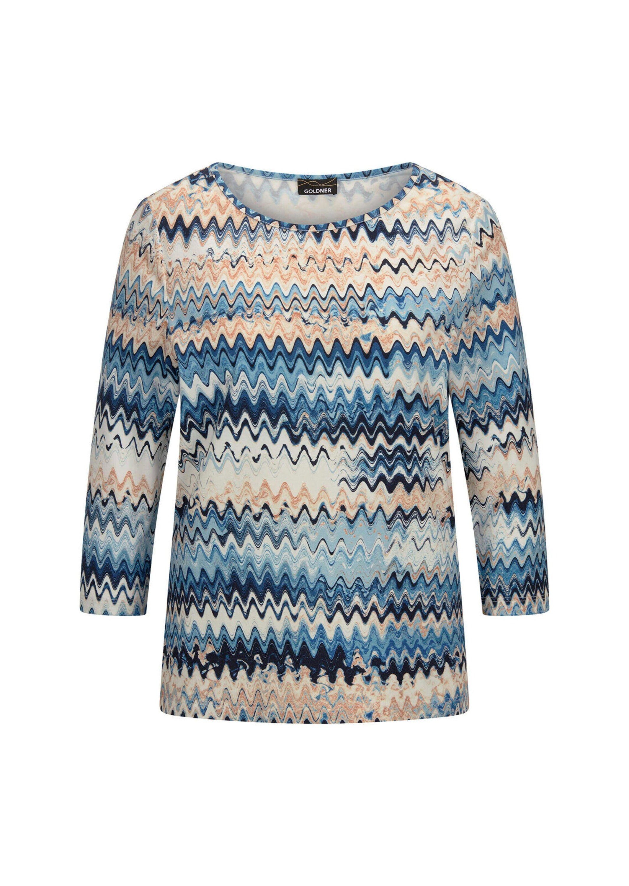 blau / gemustert