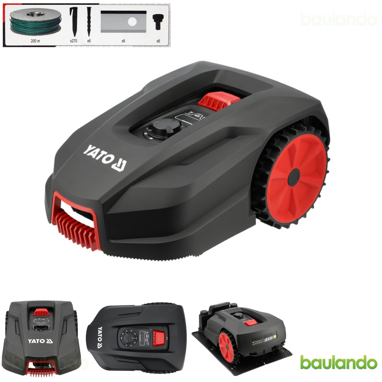 Yato Rasenmähroboter Mähroboter Rasenflächen bis 1000m², Regensensor, App (Wi-Fi/Bluetooth), (Mähroboter Rasenflächen bis 1000m², Regensensor, App (Wi-Fi/Bluetooth)